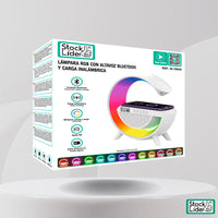 Cargador por inducíon con led RGB y altavoz
